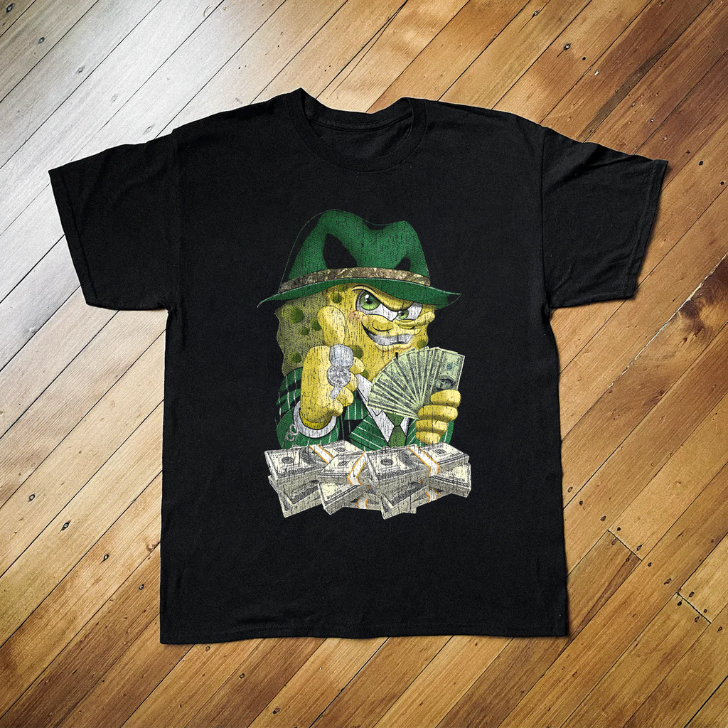 Spongebob Gettin' Money Black Tee