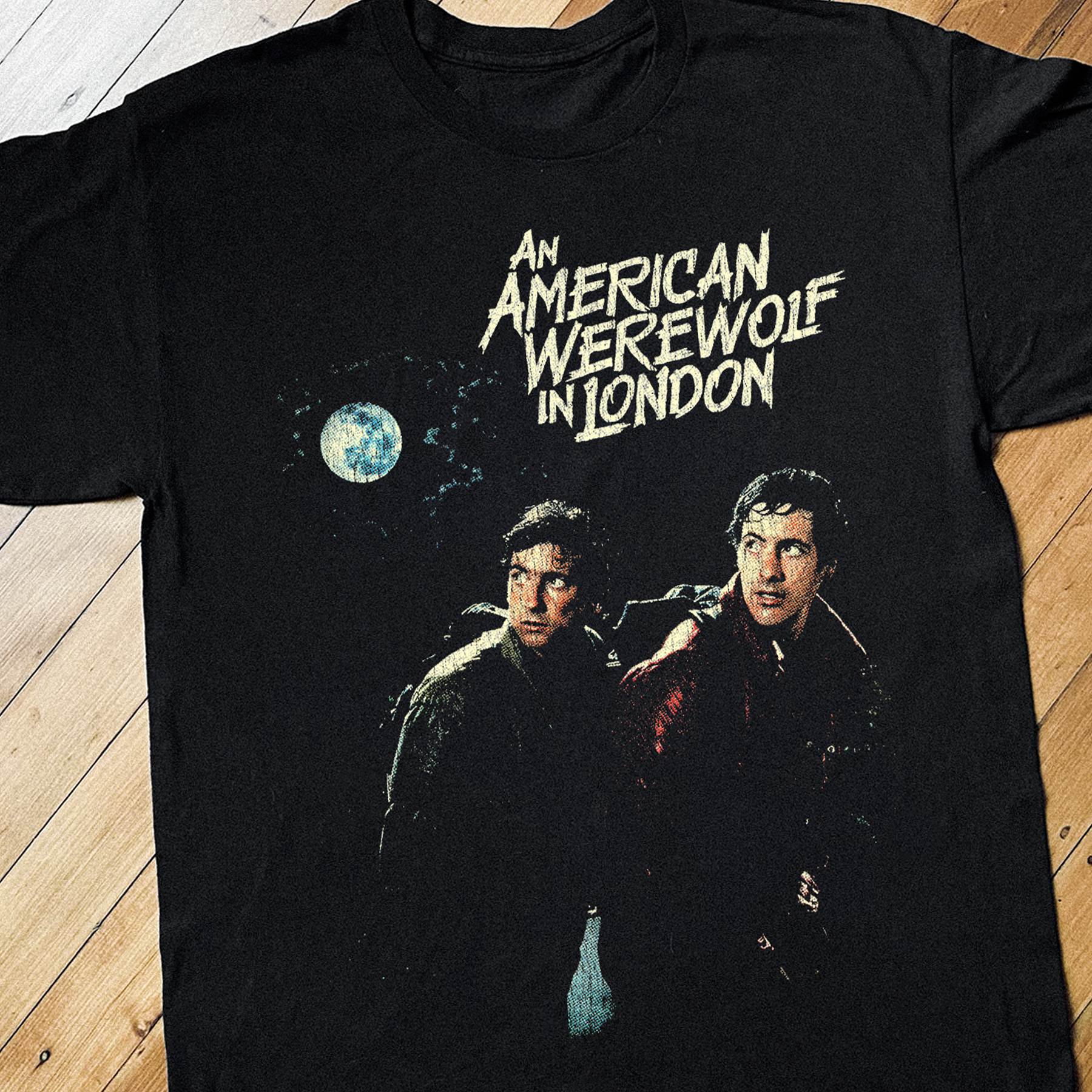 An American Werewolf In London Vintage Black T-Shirt