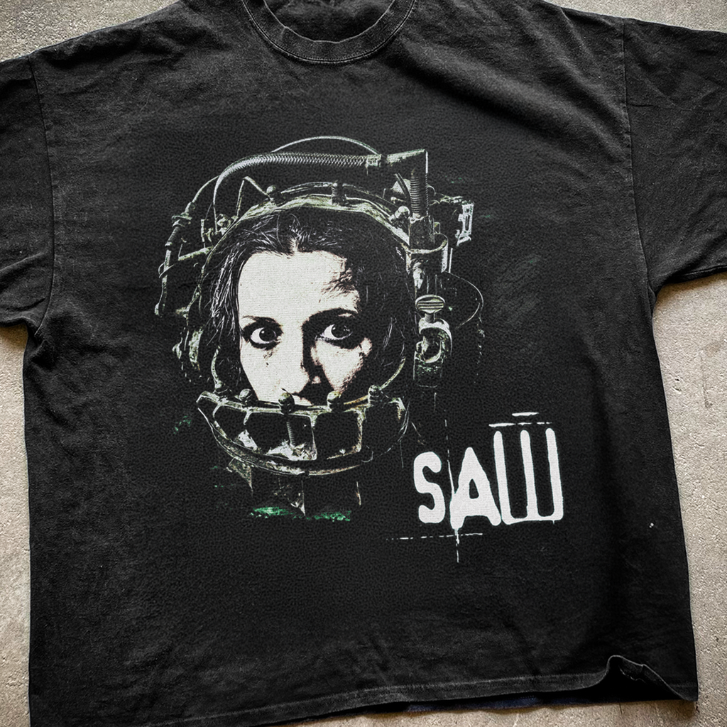 '04 Saw 'Reverse Beartrap' Vintage Washed Black Tee